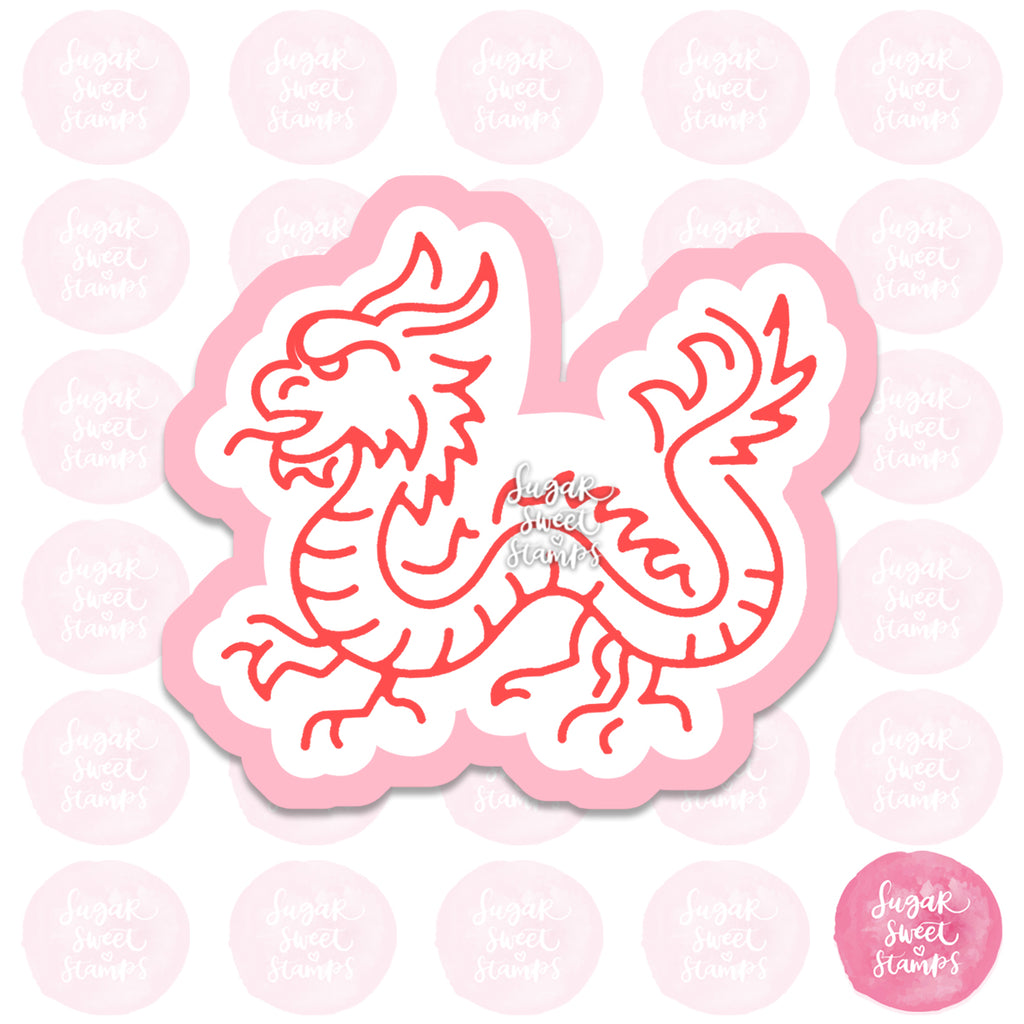 lunar new year asian dragon custom cookie cutter