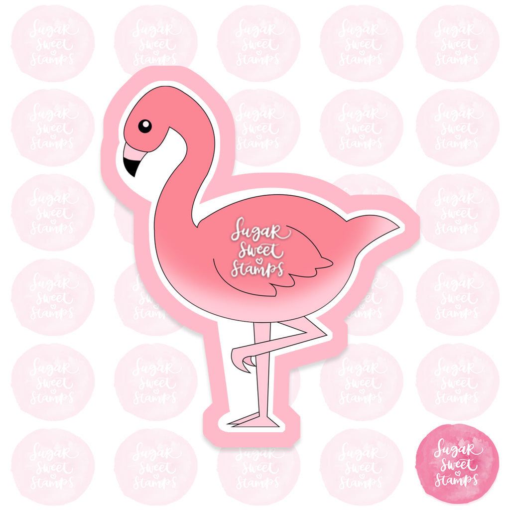 flamingo bird pink safari wild animal custom 3d printed cookie cutter