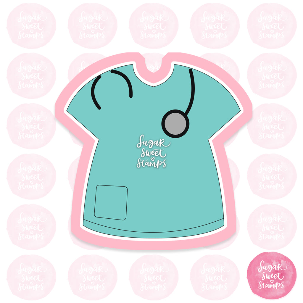 nurse doctor shirt scrubs hospital sick custom 3d printed cookie cutter